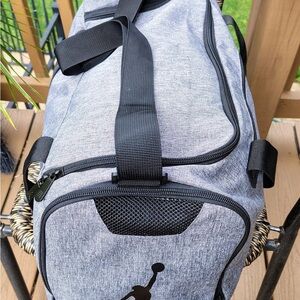 Jordan Gray and Black Duffel Bag